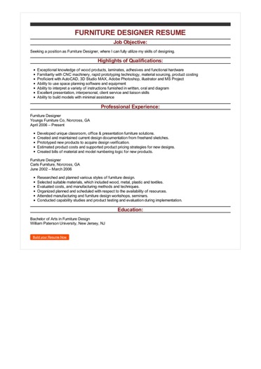 sample furniture designer resume production assistant job description resume