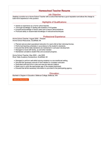 2 homeschool teacher resume samples basic career objective