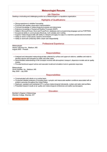 2 meteorologist resume samples fast paced environment resume