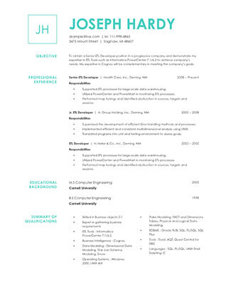 Acclaimed Resume 2