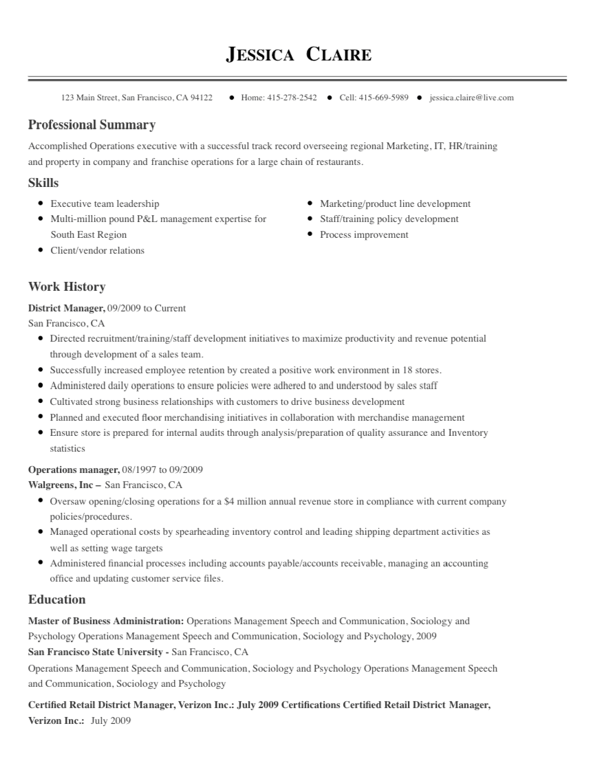 Professional Resume