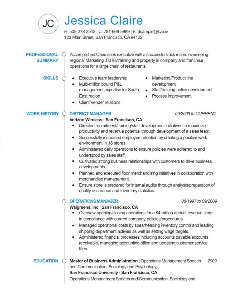 Great Sample Resume Free Resume Writing Resources And Support