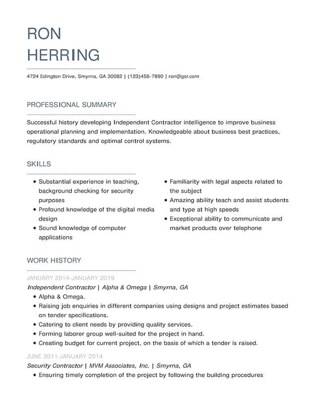 Modern Blueprint Gray Resume Template