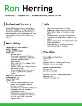 Free modern thin crips resume 