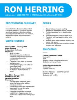 Free modern Sharp resume 