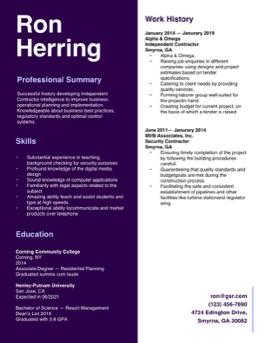 Free modern Fresh resume 