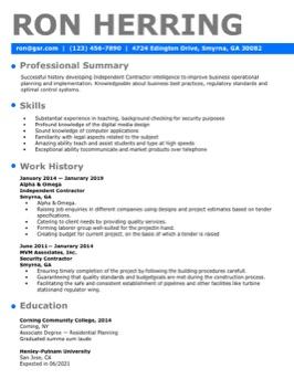 Free modern resume