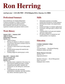 Free professional essencial resume