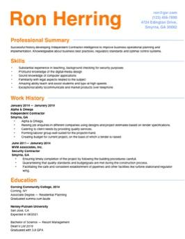 Free simple clean resume 