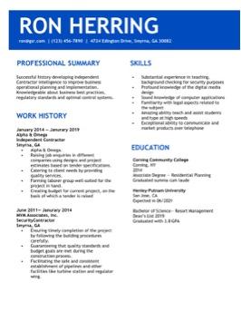 Free simple minimal resume