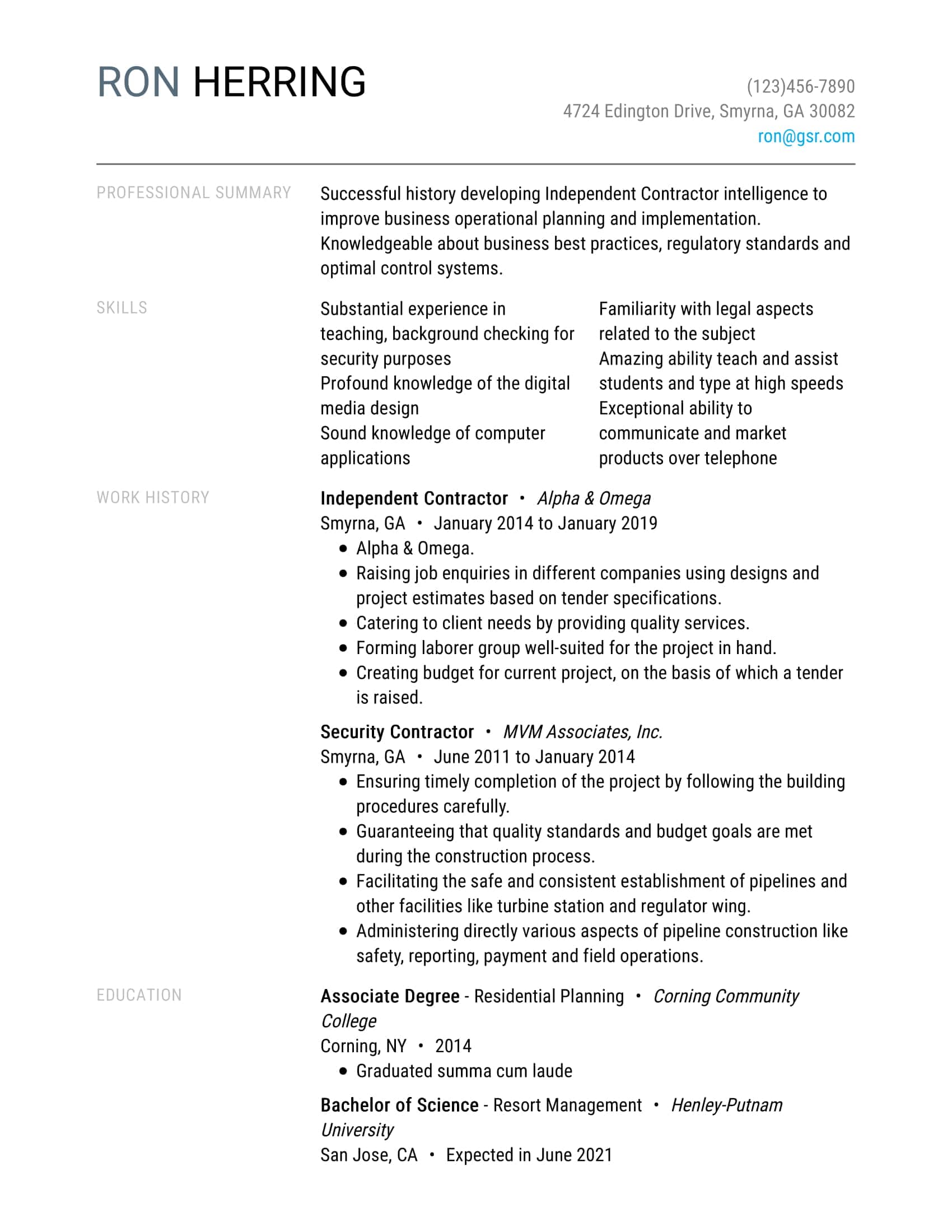 Professional Bold Grey Resume Template