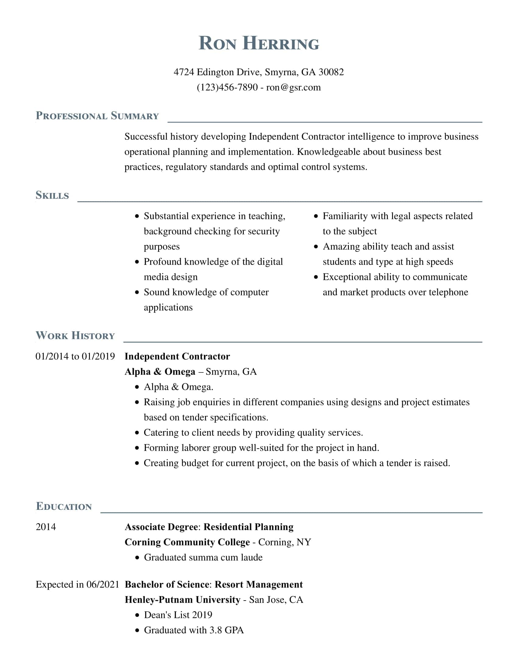 Professional Executive Gray Resume Template