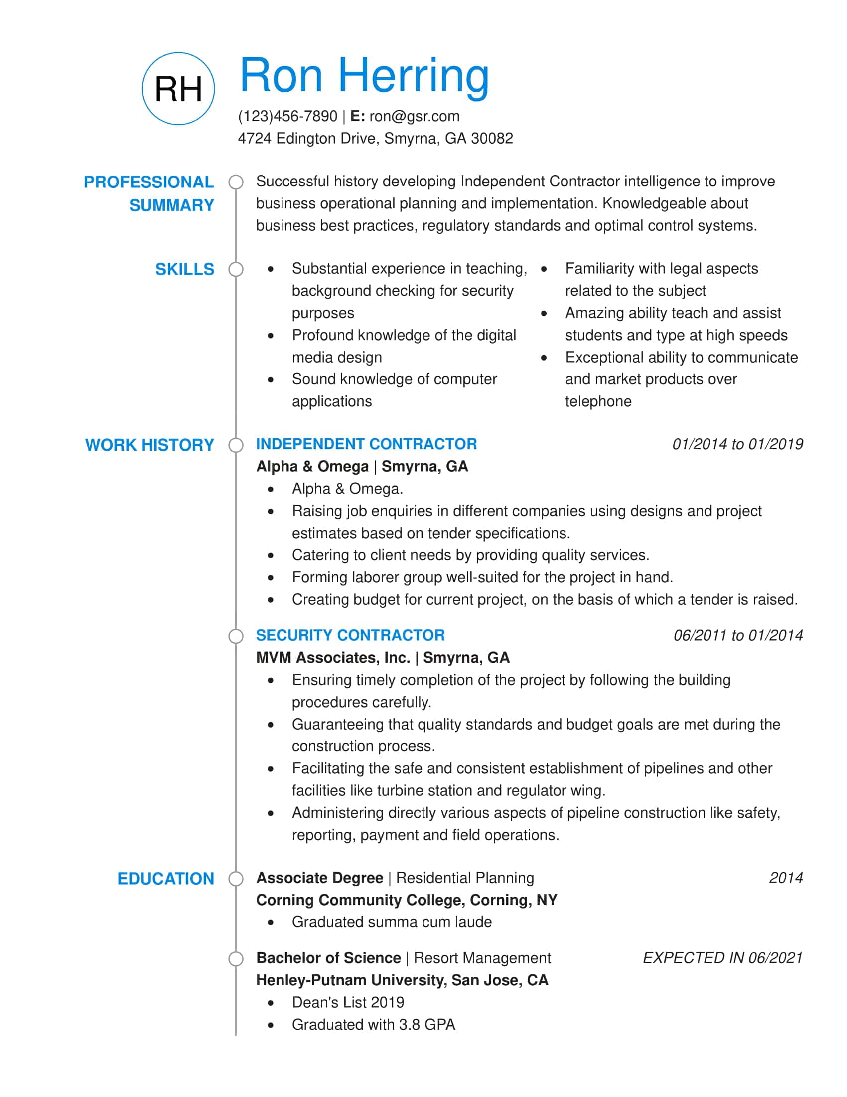 Professional Standout Blue Resume Template