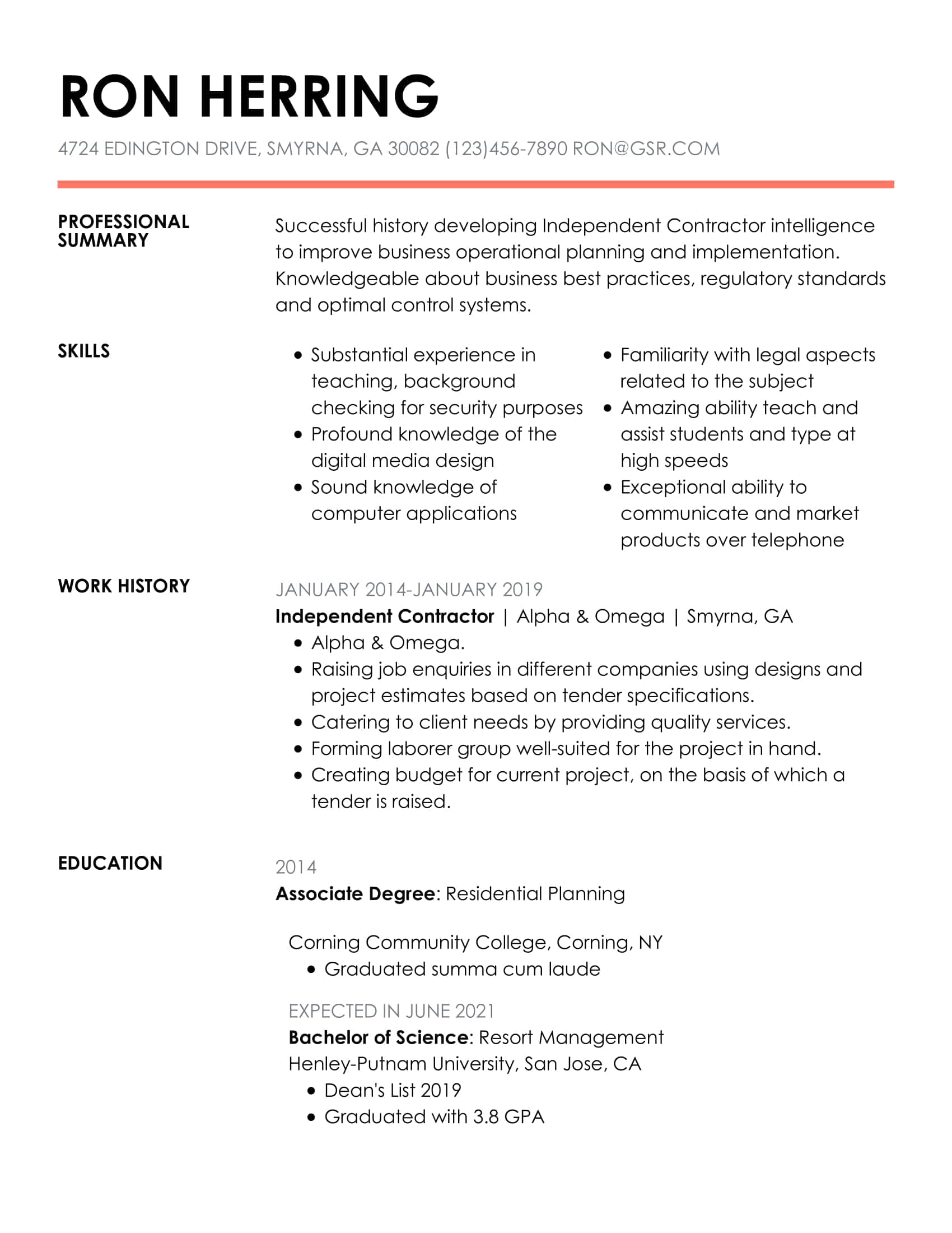 Simple Insightful Grey Resume Template